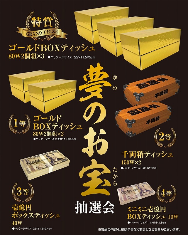 【夢のお宝抽選会100人用】イベント　売り出し　○○名様用抽選セット