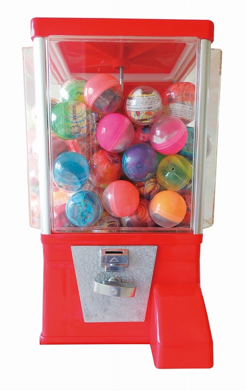 【ガチャコップ コインフリー1台(赤)】販促 品　くじ引き　くじ・抽選ツール・イベントツール
