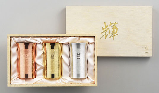 ＼ ロゴ、名入れ・記念品に!　名入れ対応・高級タンブラー / 【[名入れ対応] 「輝」純銅ひとくちタンブラー 金・銀・銅 3pcセット ※別途見積】 &rdquo; 社員・ 従業員向け・福利厚生などに&rdquo;｜記念品・粗品・ノベルティの専門店
