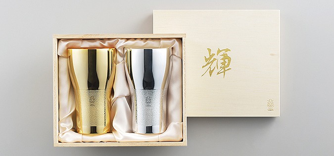 ＼ ロゴ、名入れ・記念品に!　名入れ対応・高級タンブラー / 【[名入れ対応] 「輝」純銅ビアタンブラー 金・銀 2pcセット ※別途見積】 &rdquo; 社員・ 従業員向け・福利厚生などに&rdquo;｜記念品・粗品・ノベルティの専門店