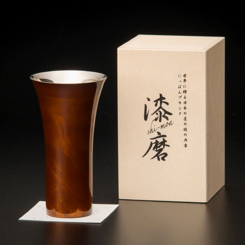 ＼ ロゴ、名入れ・記念品に!　名入れ対応・高級タンブラー / 【漆磨漆流しシングルカップ L 赤　ビャクダン　380ml　(本体・木箱への名入れ対応可)】 ” 健保組合・労働組合の組合員の方への福利厚生や記念品に ”