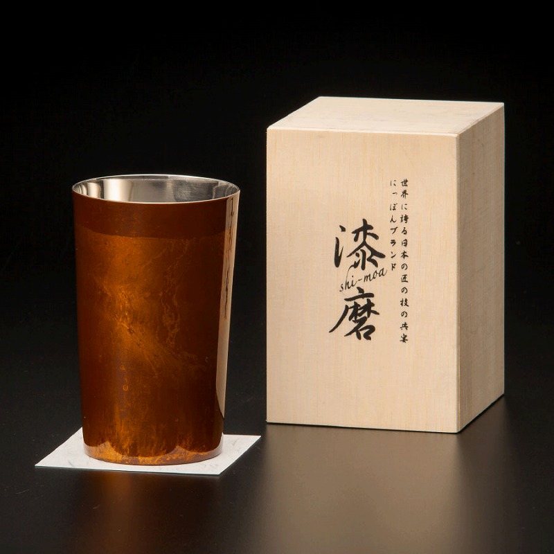 ＼ ロゴ、名入れ・記念品に!　名入れ対応・高級タンブラー / 【漆磨漆流し2重ハイボールカップ赤ビャクダン　400ml　(本体・木箱への名入れ対応可)】 ” 社員、従業員の勤続記念・表彰などにお勧めの記念品などに ”