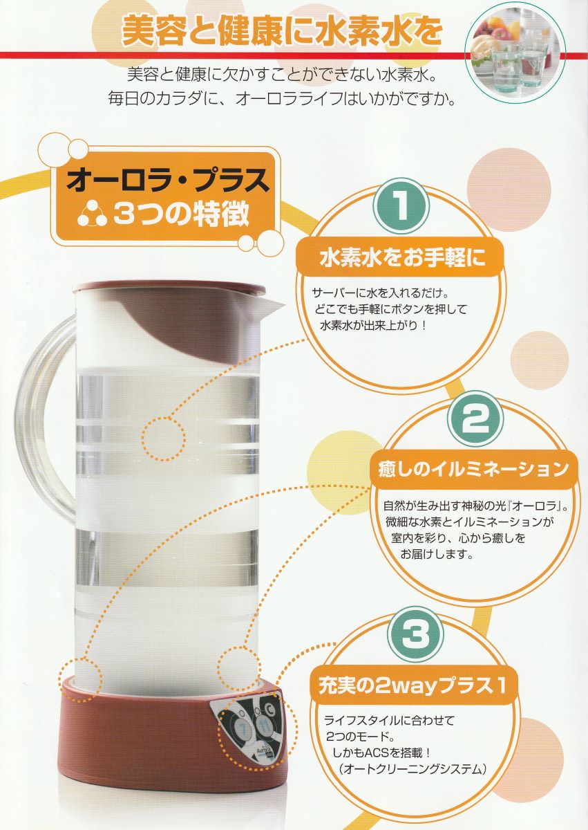 市場 公式認定ストア Aurora plus 家庭用 プラス 卓上型 家庭用水素水生成器 オーロラ 水素水サーバー 小型 水素水生成器