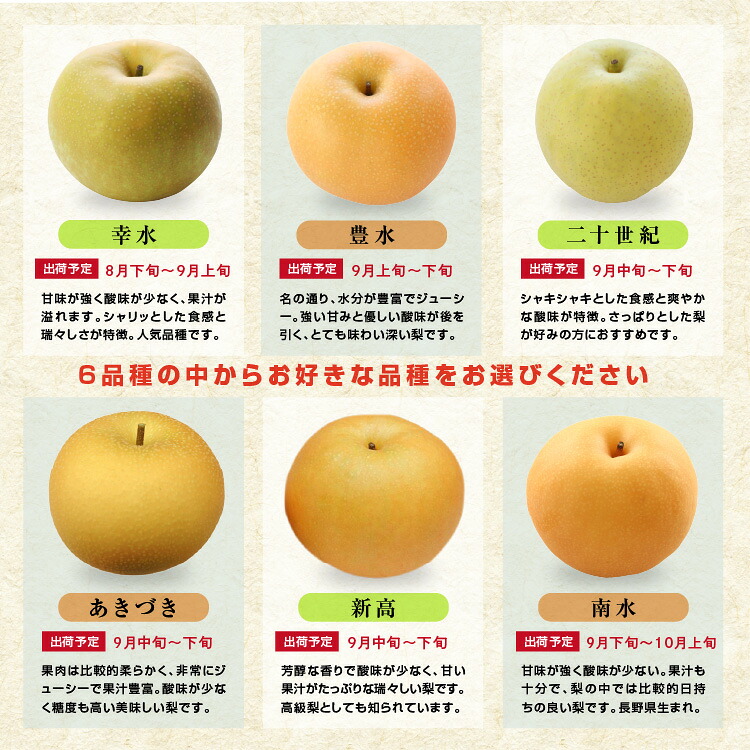 【送料無料】 梨 訳あり 5kg 長野県産 幸水 / 豊水 / 二十世紀 / あきづき / 新高 / 南水 6品種からお好きな梨を選べる！ ご自宅用 お徳用 ご家庭用 | なし 訳あり梨 和梨 ナシ 産地直送 旬の果物 大容量 フルーツ お得 果汁たっぷり 傷あり 変形果 お取り寄せ 信州産