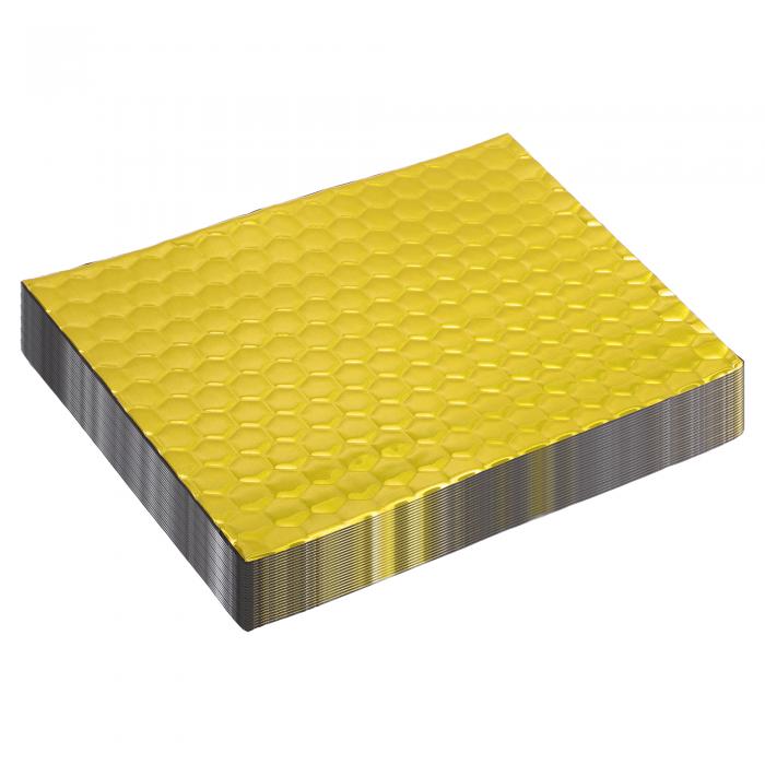 X AUTOHAUX 24個100mil 2.5mm 25sqftカーサウンドデッドニングマットブチ ルゴムヒートシールド材質ダンピングフードボートエンジンカバー用15.75"x9.84"ゴールドトーンヘキサゴン｜ソウテン 23,278円