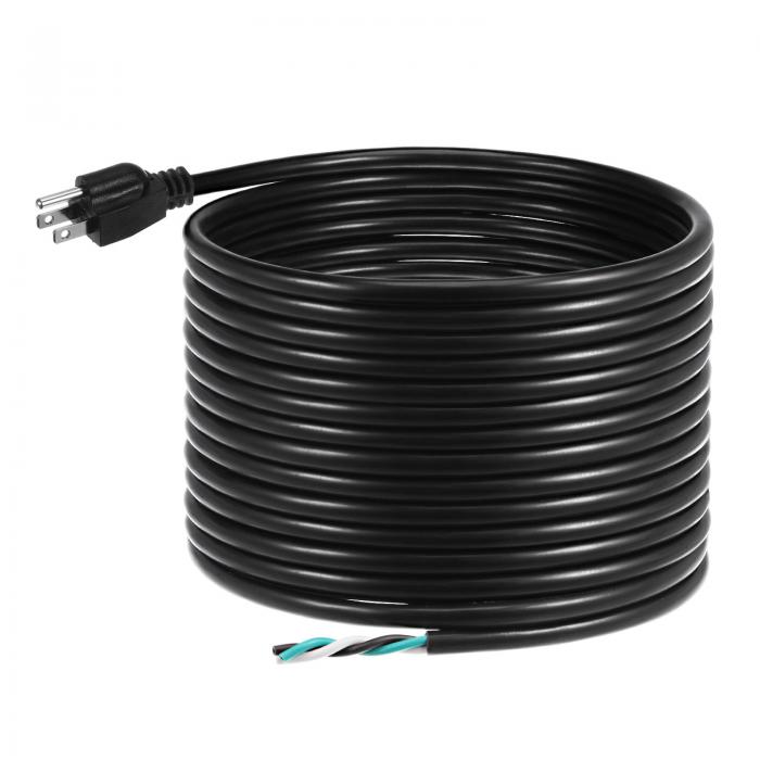 PATIKIL ワット数有線テレビ 42.7m 14 AWG 3民族音楽導線 押しひろげる有線テレビ 5-15P 屋内外用 遣り取り電器 電動手道具 黒いこと