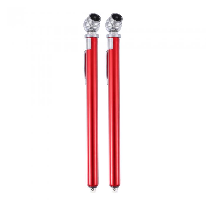 空気ゲージ タイヤ空気圧ゲージグリップ トラックペンタイヤ デュアルヘッド ステンレス鋼 バイク ATV 車 SUV用 大型車両試験機 10-100PSI レッド 2個画像