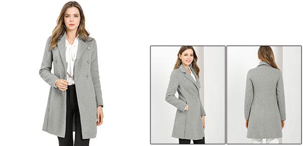 楽天ランキング1位 ソウテン Allegra K ロングコート スリット 裾 チェスターコート ダブルコート トレンチコート アウター 防寒 秋冬 レディース グレー Xl 人気が高い Www Jagarantripura Com