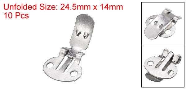 ソウテンブランクシューズクリップ鉄DIYクラフトデコレーション用シルバートーン24.5mmx14mm10個