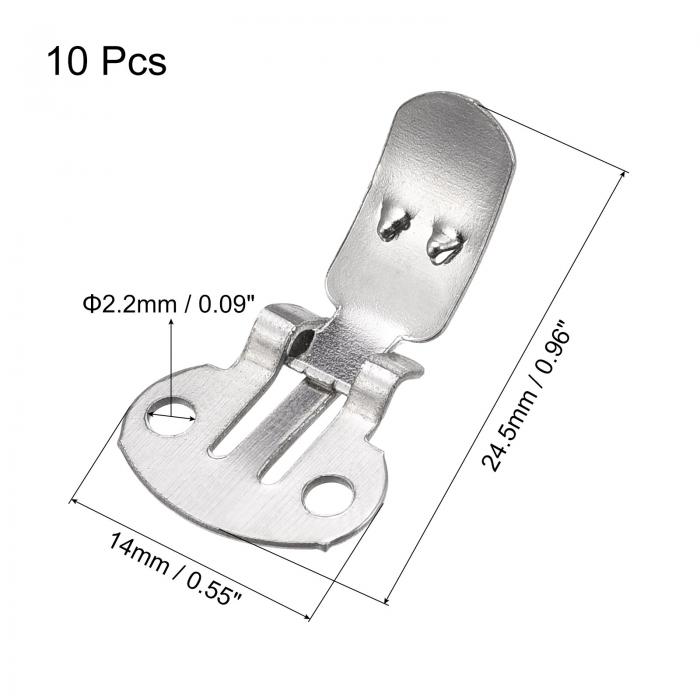 ソウテンブランクシューズクリップ鉄DIYクラフトデコレーション用シルバートーン24.5mmx14mm10個