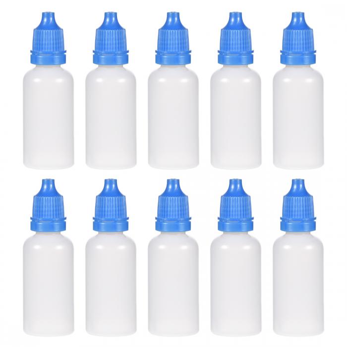 小口ドロップボトル プラスチックドロッパーボトル 絞り可能液体ドロッパーボトル ブルー 15ml 10個画像