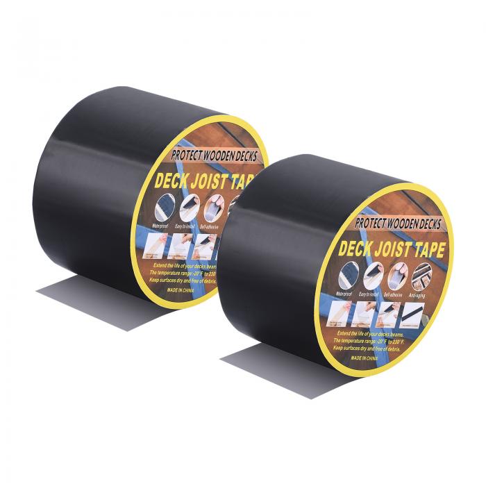 PATIKIL 2個 10糎 x 0.7粍 x 15m ブチル根太磁気テープ 甲板用 自分自身くっ付ける式 雨合羽磁気テープ 黒