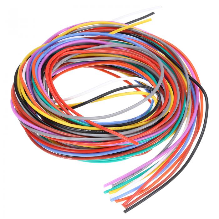 【楽天市場】28ゲージワイヤー シリコーンワイヤー 28AWG 電線 撚線 錫メッキ銅線 高温接続ワイヤー 10カラー 1.5 M カーモデル ...
