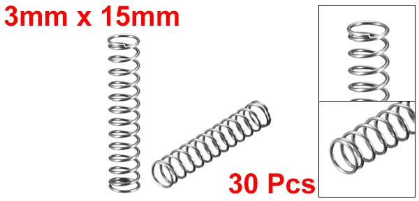 uxcell 0.4mmx3mmx15mm 304 Stainless Steel Compression Springs Silver Tone 10pcs uxcell 0.4mmx3mmx15mm 304 Stainless Steel Compression Springs Silver Tone 10pcs