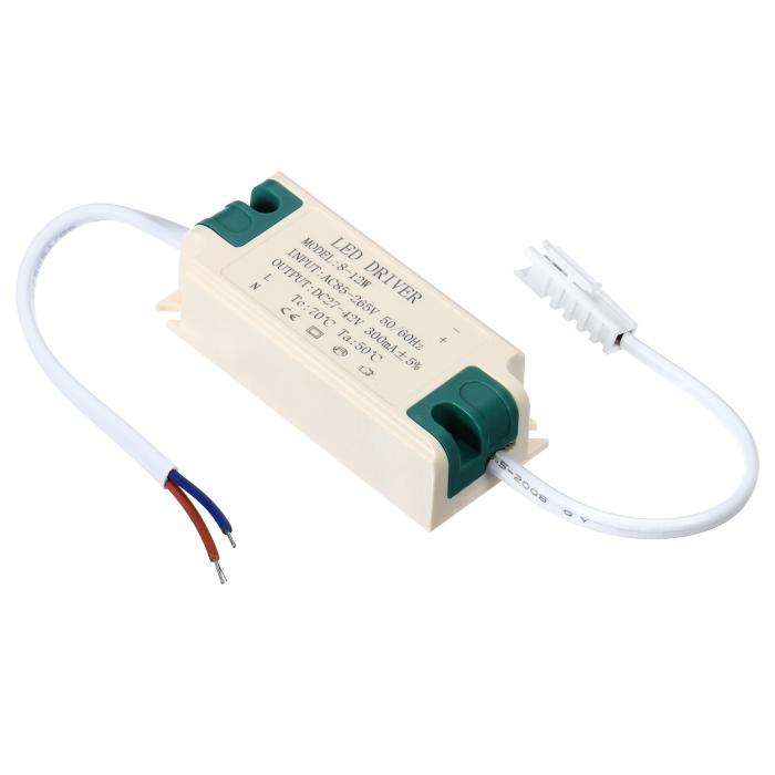 PATIKIL Driver LED 8-12W 300mA Courant Constant AC 85-265V Sortie DC 27-42V Transformateur Externe Avec Connecteur Femelle