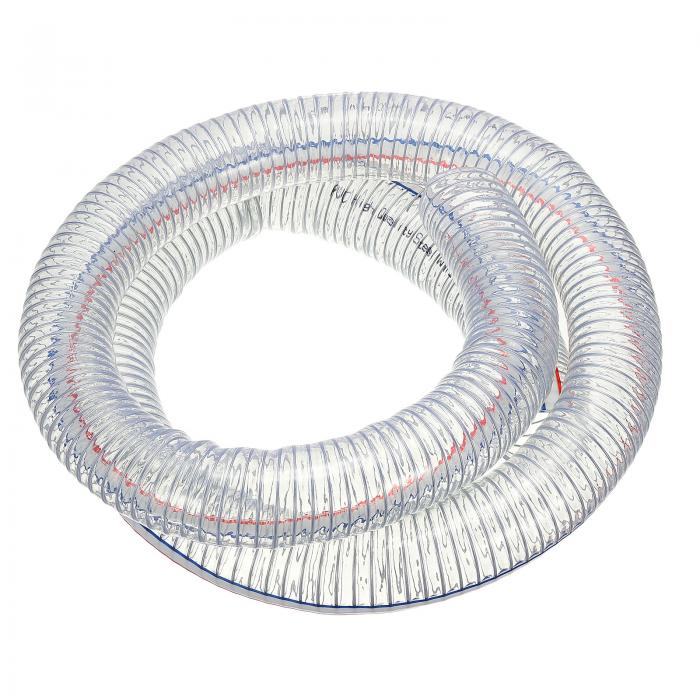PATIKIL 2\" ID ワイヤー補強ホース 6.6 フィート PVC ビニール吸引チューブ 高圧化学耐性 螺旋鋼線付き 水燃料粉末ドレイン用 クリア