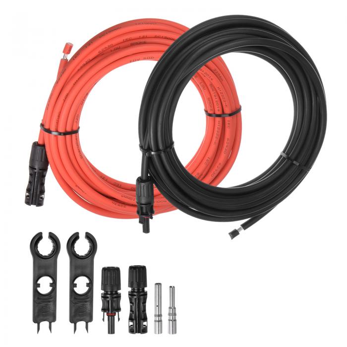 ソーラーパネルワイヤー 9 M 8AWG 10粍2 ソーラー有線テレビ 錫メッキ銅線 刃針およびオスコネクタ付き添い人 黒いこと 赤いこと RVボートマリンソーラーパネル用