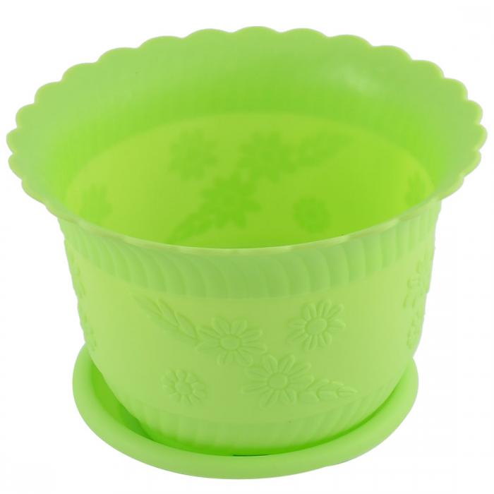 市場 ソウテン 植木鉢 プラスチック ライトグリーン 花柄