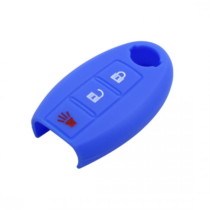 ソウテン 車のリモートキーケース キーカバー シリコーン 3つボタン シーブルー 日産のティアナに適用 Educaps Com Br