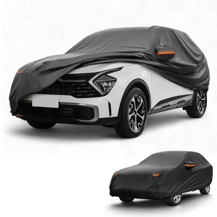 Partuto Kiaに対応スポーテージ2010-2024用の完全な外装カバー、210D-PUブラック、防水、全天候対応、日光、雨保護、反射ストリップ付き｜ソウテン