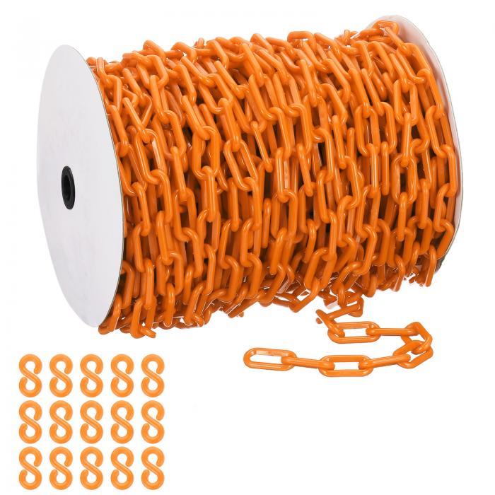 PATIKIL オレンジプラスチックチェーン 131フート8粍セーフティバリアチェーンラージプラスチックチェーン クラウド取り締まる キュー生産ライン パーキング場 駒寄せ 論理ゲート 音楽会 組みたてる一こま かざり付ける用\u0026#10;\u0026#10;
