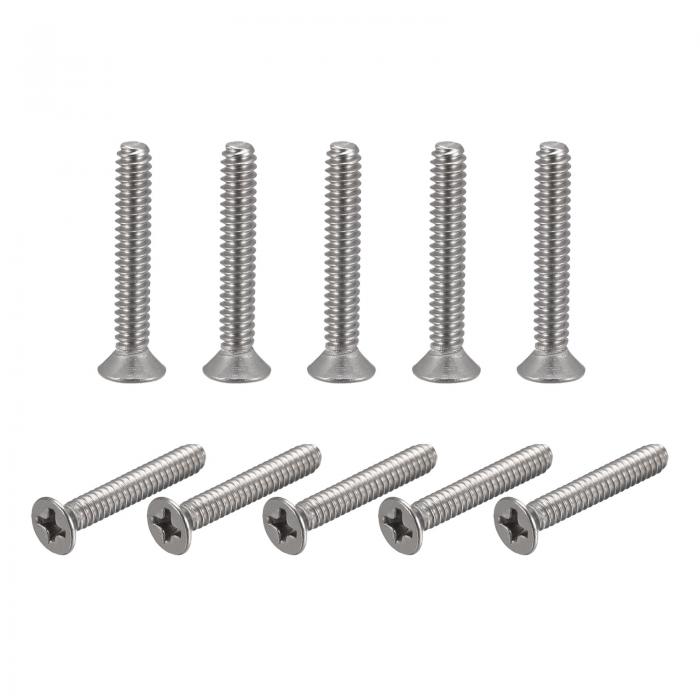 ソウテン フラットヘッド機械ねじ プラス 304ステンレス鋼 ボルト 6#-32x22.2 mm 200個