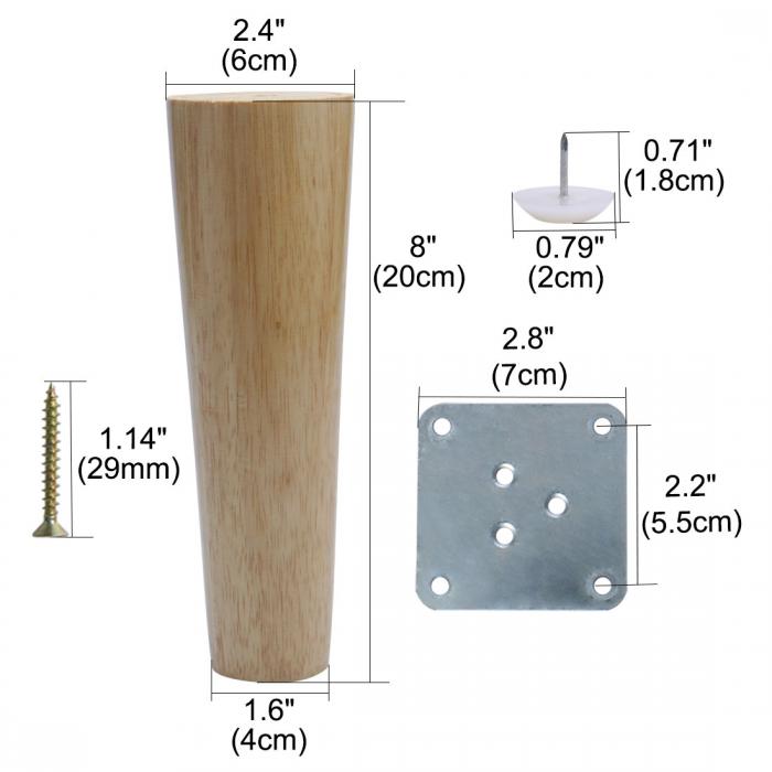 楽天市場 ソウテン 家具の脚 ネジ付き 高さcm 上直径6cm 下直径4cm 脚アクセサリ交換用高さアジャスター 木製 2個入り ソウテン