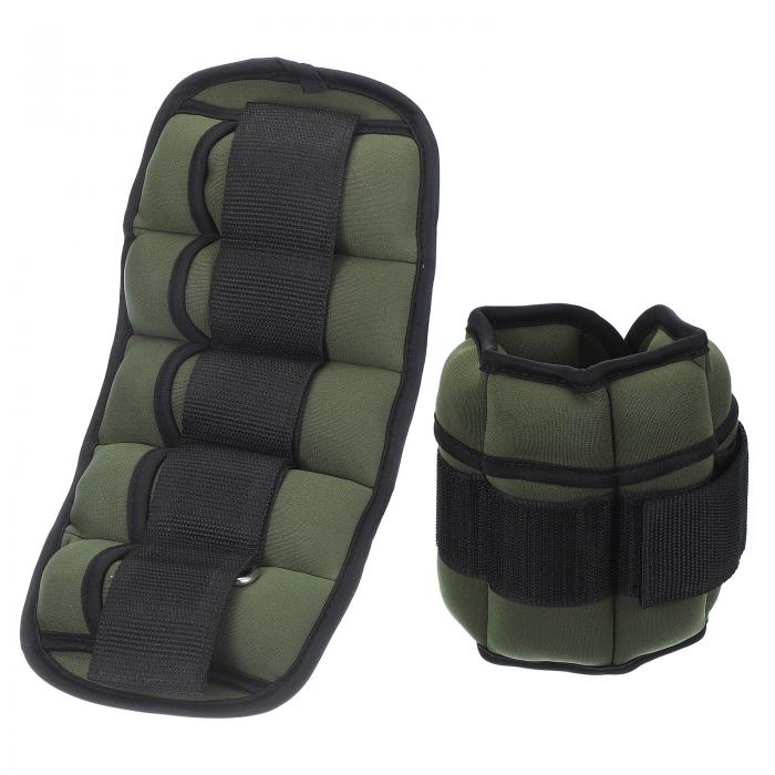 PATIKIL 足し加える10 Lbs/各5 Lbs 自然調整能力のある 足関節用加重値 2個 手関節 脚 腕用加重値 真砂御徒面子 成人女性 成人男性 筋力形づくる ウェイトヨガ 小股走り ウォーキング 有酸素運動用 うす暗い緑