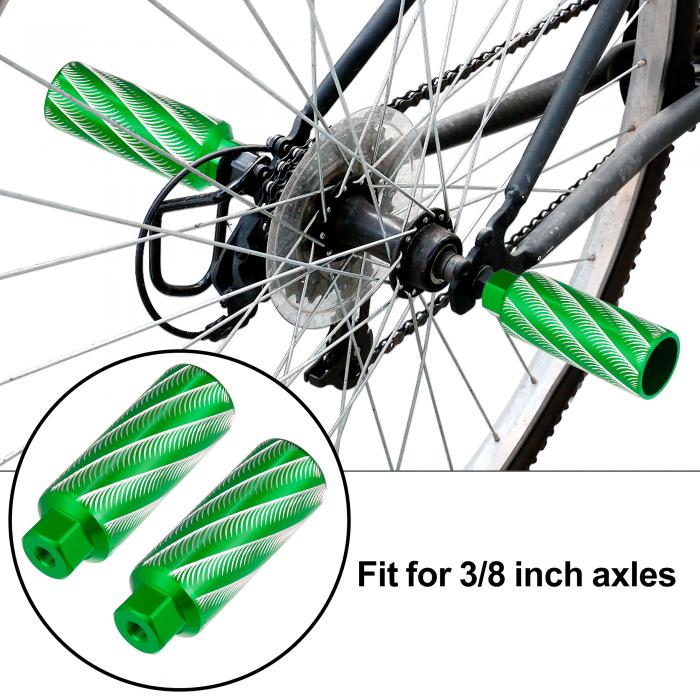 ソウテン X 1ペアー 110x38mm AUTOHAUX BMX MTB アルミニウム合金 バイク ユニバーサル 緑 自転車用 足置き  車軸9.5mm適合 車軸後部フットペグ 公式ショップ AUTOHAUX