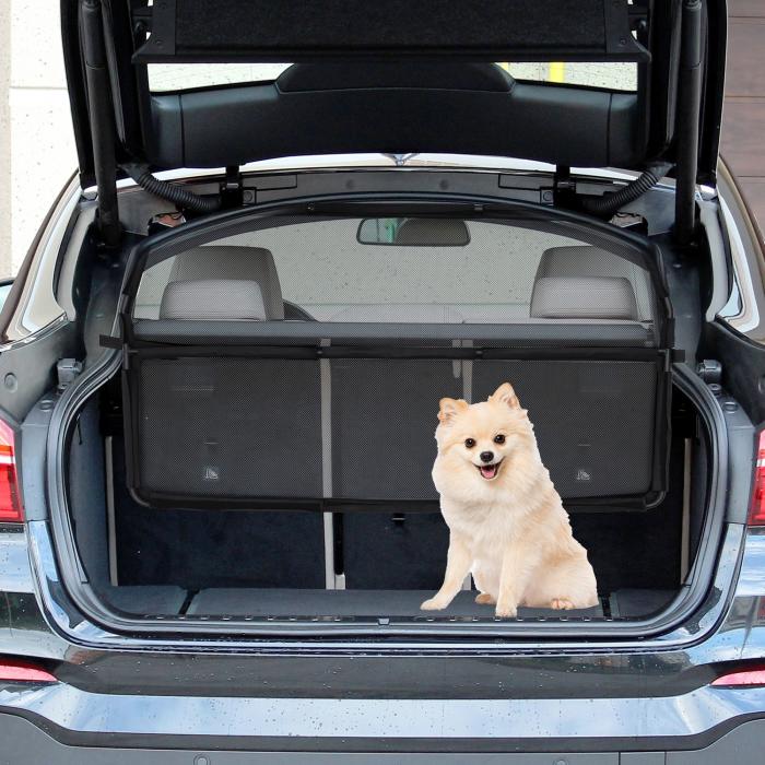 GLIDESMOOTH 犬用車載ネットバリア 逃げ失せる押しとどめる 2列目3列目腰かけ積貨委託貨物空白文字用の車載ディバイダー 小型貨物自動車s_u_v車両用の澄み切ったサイバー空間メッシュ付き添い人 黒いこと