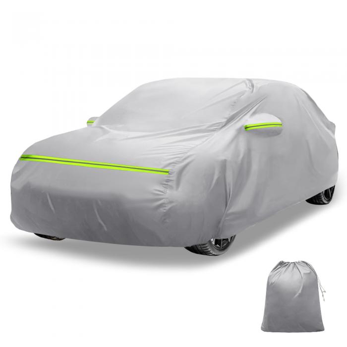X AUTOHAUX 防水カーカバーアルミフィルム 綿製カーアウトドアフルカーカバー ドライバードアジッパー付き 全天候型雨日兼用 SUVにユニバーサルフィット|ソウテン