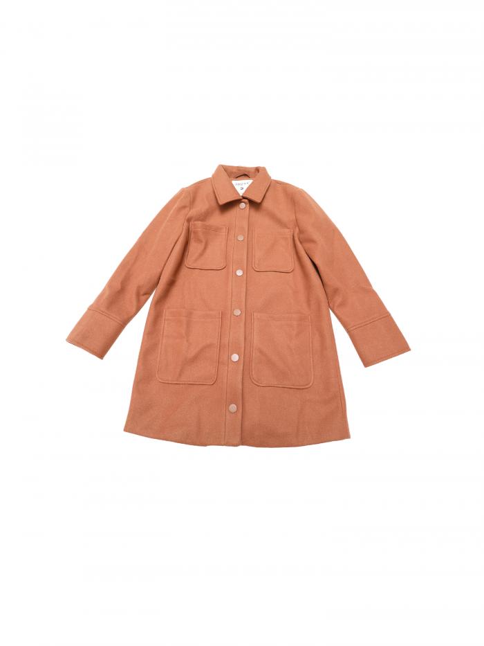 Allegra K レディース ワークショートコート ターンダウンカラー シングルブレスト 長袖 冬用コート ポケット付き ブラウン M