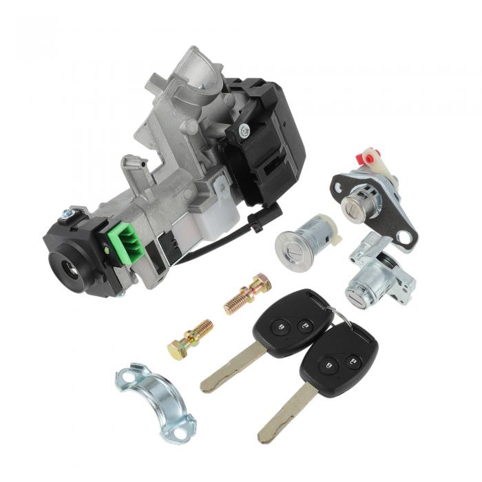 Partuto Hondaに対応 シビック2006-2011用イグニッションロックシリンダーおよびドアトランクロック06350SAAG30/35100SDAA71 イグニッションスイッチシリンダー2本のキー付き|ソウテン