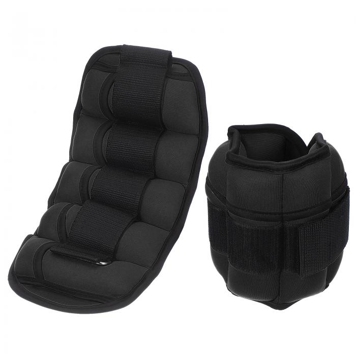 PATIKIL 足し加える10 Lbs/各5 Lbs 自然調整能力のある 足関節用加重値 2個 手関節 脚 腕用加重値 真砂御徒面子 成人女性 成人男性 筋力形づくる ウェイトヨガ 小股走り ウォーキング 有酸素運動用 黒