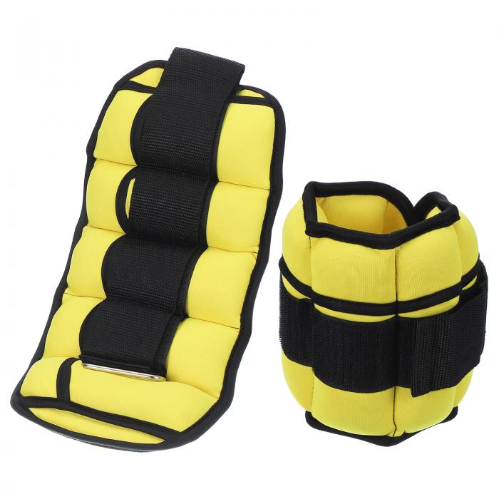 PATIKIL 足し加える10 Lbs/各5 Lbs 自然調整能力のある 足関節用加重値 2個 手関節 脚 腕用加重値 真砂御徒面子 成人女性 成人男性 筋力形づくる ウェイトヨガ 小股走り ウォーキング 有酸素運動用 イェロー