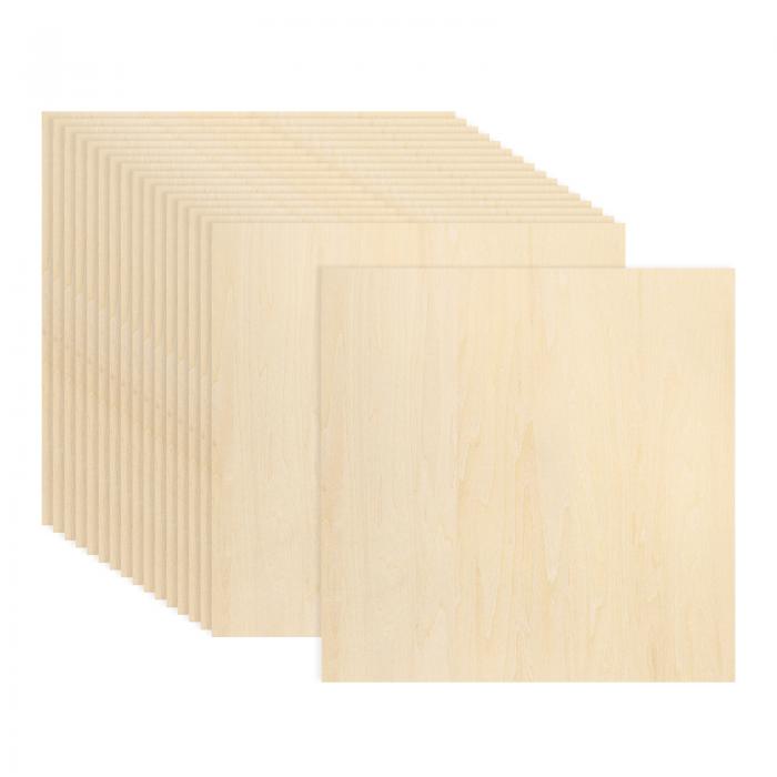 18枚入り口・入口 バスウッドシート 12x12x1/8in 合わせ板ダイアログボックス 軽さ/耐久性 ペンキ塗り・お人形さん棲み家・飛行機真似形用