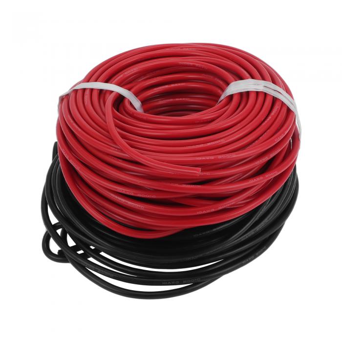 HOPESPANNER 車用電線 10AWG TC すずメッキ銅線 特軟シリコン被覆 ブラック 30m レッド 30m 計 60m 1 セット ユニバーサル 車載配線用｜ソウテン