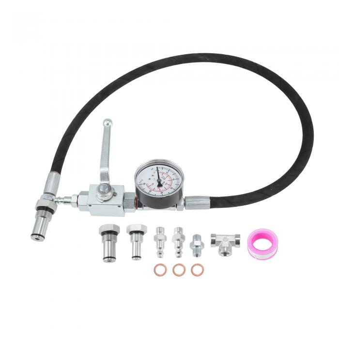 TUCKBOLD Fordに対応 6.0L/7.3Lパワーストロークディーゼルエンジン専用エアテストツールキット 高圧オイルシステム漏れ検出工具セット アダプターフィッティング/Oリング/遮断弁/ゲージ付き|ソウテン