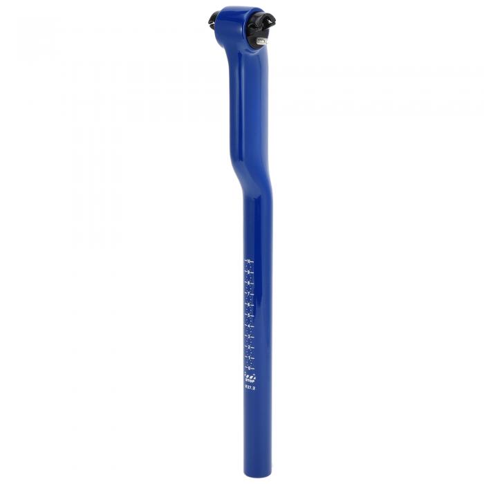 Motoforti ユニバーサルバイクシートポストバイクサドルポストシートチューブ27.2x400mm 5&deg;高さ調節可能カーボンファイバーブルー1個｜ソウテン
