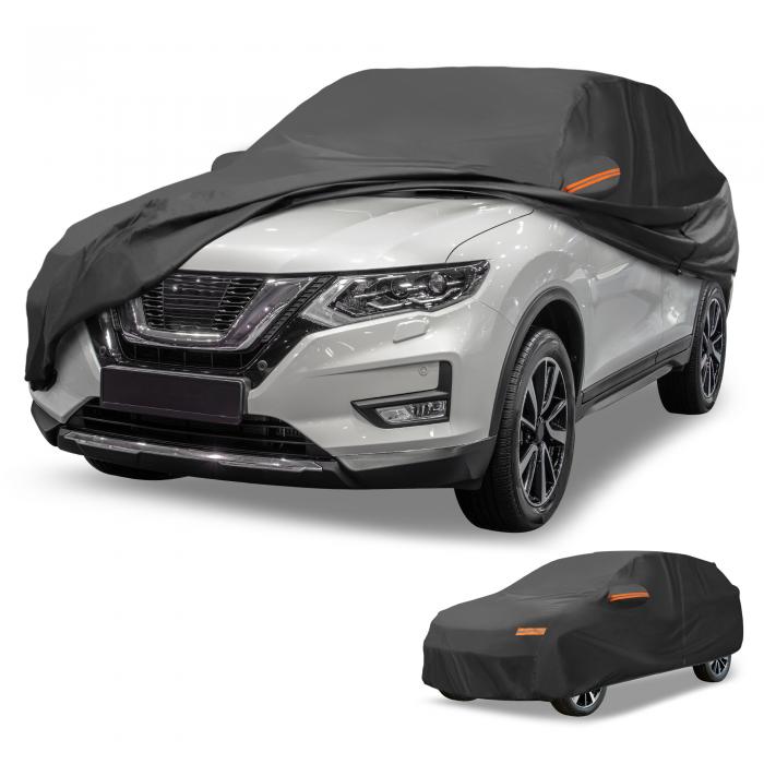 Partuto 1個のユニバーサルカーカバー 防水オールウェザー 自動車用屋外用 抗UV 日光 雨保護 フルエクステリアカバー 190T-PU ブラック SUV用 長さ182"から190"に適合｜ソウテン 8,554円