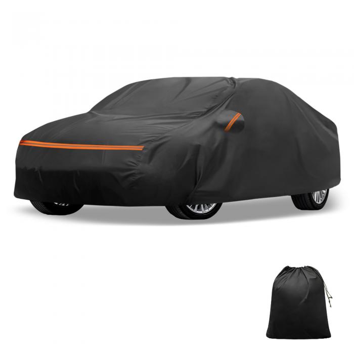 X AUTOHAUX Mazdaに対応3 2013-2021用の車カバー PEVAスパンレースコットン アウトドアフルカーカバー オールウェザー防水風防日光雨雪保護 乗客用ドアジッパー ブラック|ソウテン