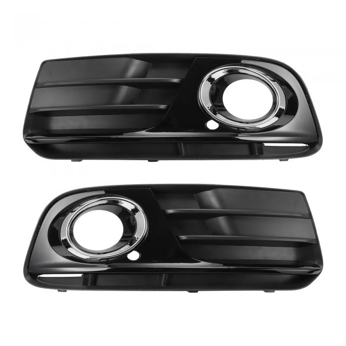 A ABSOPRO フォグライトグリル 番号：8R0807681M/8R0807682J 21.26"x7.09" Audiに対応Q5 2013 2017用フロントロワーバンパーフォグライトカバーインサート ABS ブラック シルバートーン｜ソウテン