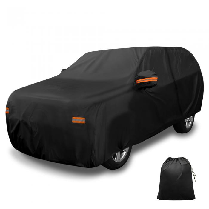 X AUTOHAUX Toyotaに対応グランドハイランダー用の防水カーカバーアルミフィルムカーアウトドアフルカーカバー510x195x150cm / 200.79"x76.77"x59.06"ブラック｜ソウテン