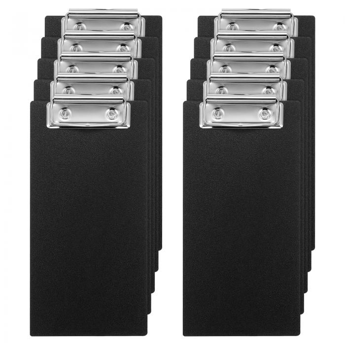 PATIKIL チェックプレゼンター 20個のミニクリップボードウッドチェックホルダーハーフページメニューホルダーレストランカフェウェイトレスゲストチェックサーバー 黒