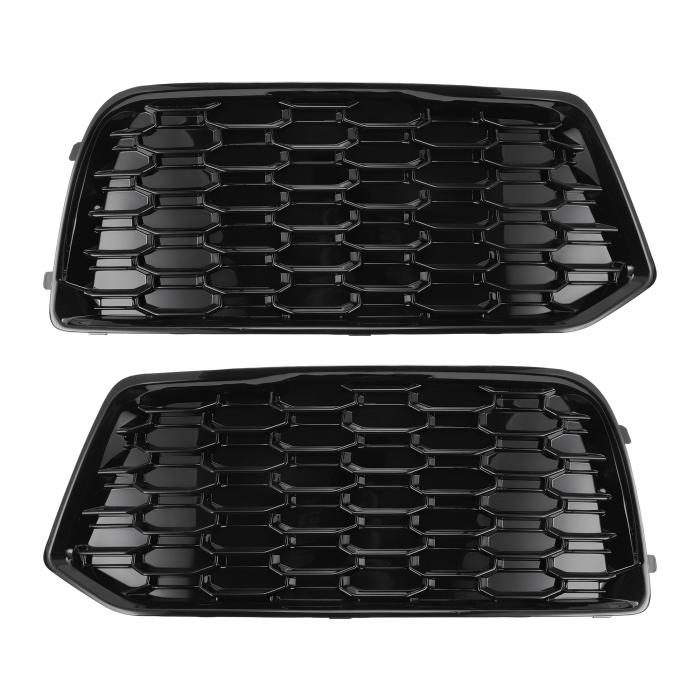 Hihaha Audiに対応Q5 2018-2022用フロント左右フロントロワーバンパーフォグライトカバーインサートABS 1ペアハニカムブラック｜ソウテン