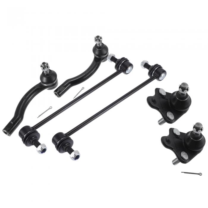 X AUTOHAUX トヨタに対応コロラ2003-2008用のフロントサスペンションキットアウタータイロッドエンドフロントスウェイバーリンクロワーボールジョイント6個セット|ソウテン