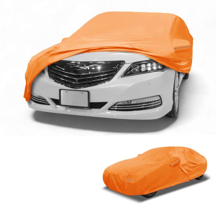 Partuto カーカバー 防水 オールウェザー 自動車用 アウトドア用 アンチUV サン 雨保護 Acuraに対応TLX 210D-PU オレンジ W/ジッパー｜ソウテン