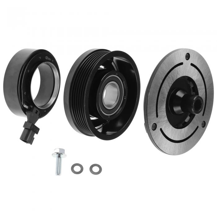 HEROFFIX フォードに対応 E-150/E-250 4.6L 2007年式 フォードに対応 E-150/E-250 5.4L 2008-2014年式用 FS18/FS20コンプレッサー 6溝 12V エアコンコンプレッサークラッチキット 1セット｜ソウテン