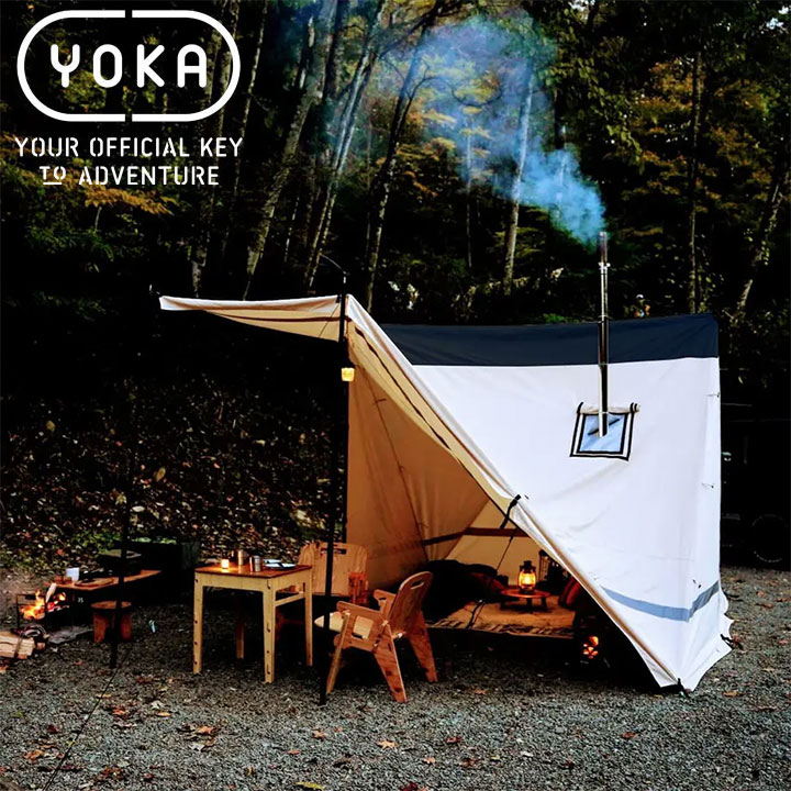 【楽天市場】YOKA ヨカ CABIN(本体のみ) アイボリー色 ベイカーテントのスタイルと、パップテントの構造をかけ合わせた、居住性の高いテント キャンプ用品 アウトドア用品 2人用 3人用 4人用 キャビン BBQ 焚き火 焚火 無骨 ソロキャンプ ブッシュクラフト 登山 ハイキング フェス：外遊びの専門店CamCom（カムカム）