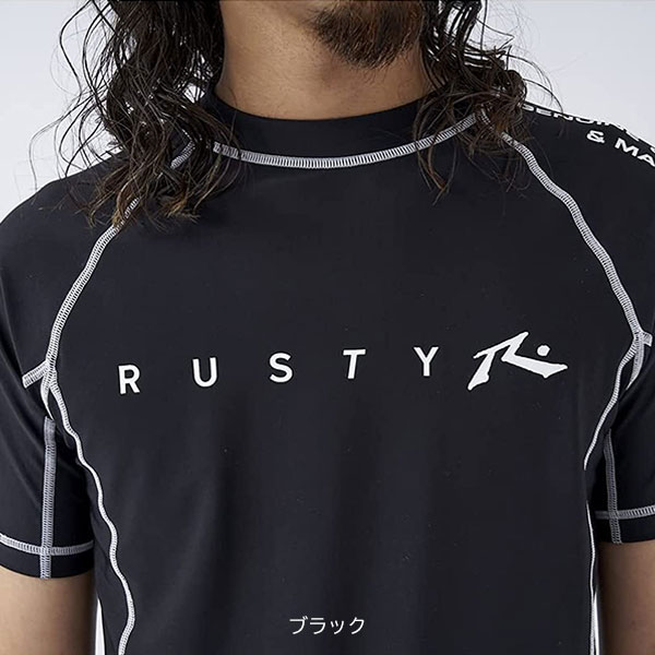 Rusty ラスティー Sale Uvカット かっこいい アウトドア サマーセール サーフィン スイミング スノーケル スポーツ ダイビング プール メンズ ラッシュガード 半袖 夏用 大きいサイズ 接触冷感 旅行 日焼け防止 水泳 水着 海水浴 紫外線対策 上質 メンズ